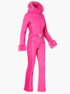 Goldbergh ANGELE FAUX BORDER Ski Suit passion pink New