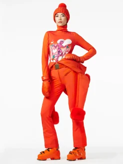 Goldbergh FEMME Long Sleeve Turtleneck Tee orange New