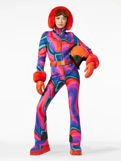Goldbergh LA FÊTE FAUX BORDER Ski Suit absinthe rainbow New