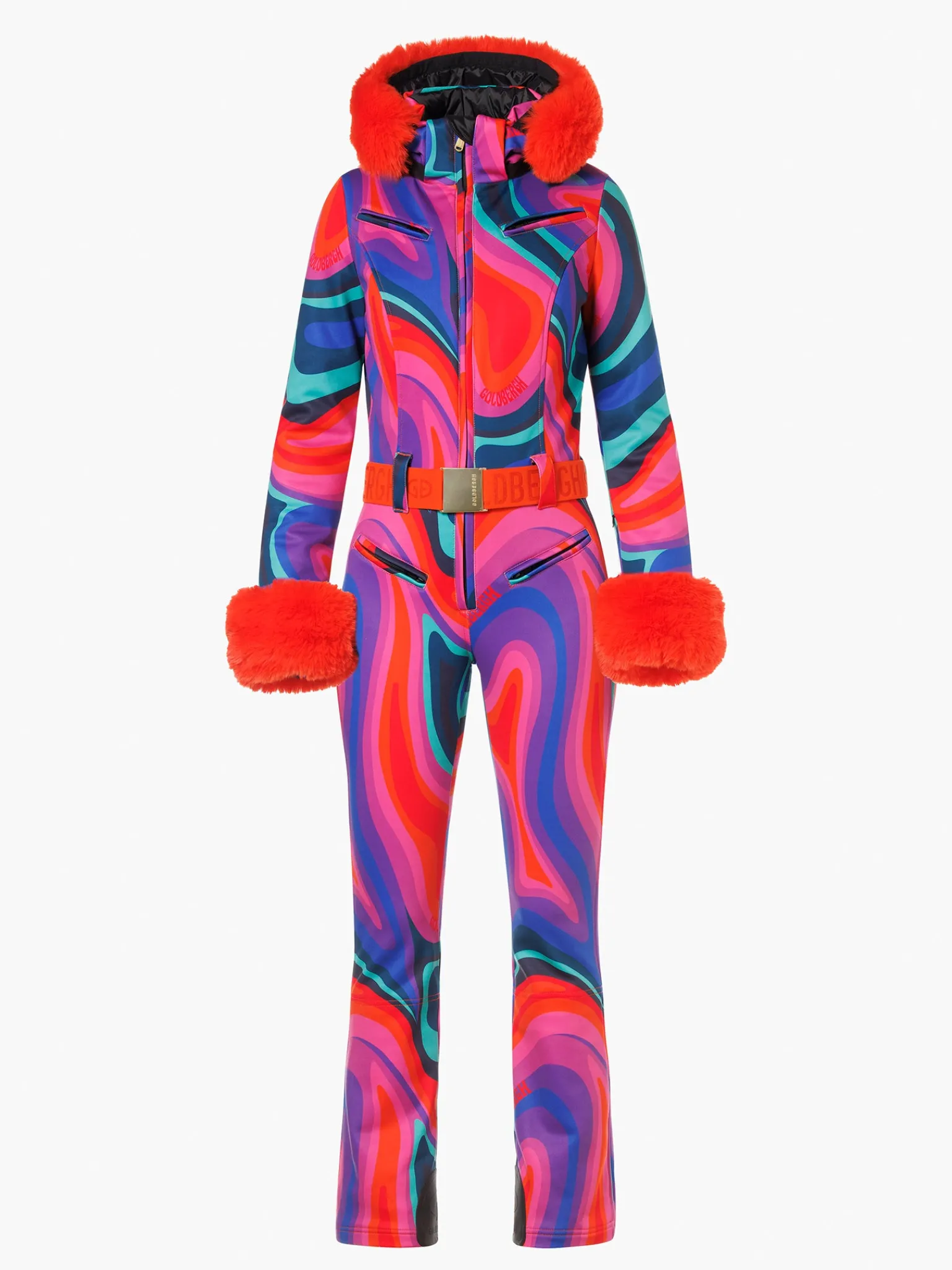 Goldbergh LA FÊTE FAUX BORDER Ski Suit absinthe rainbow New