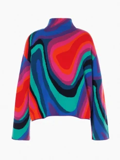 Goldbergh MARBRE Long Sleeve Knit Sweater absinthe rainbow Cheap