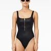 Goldbergh SURFSIDE Bathing Suit Zipper black Sale